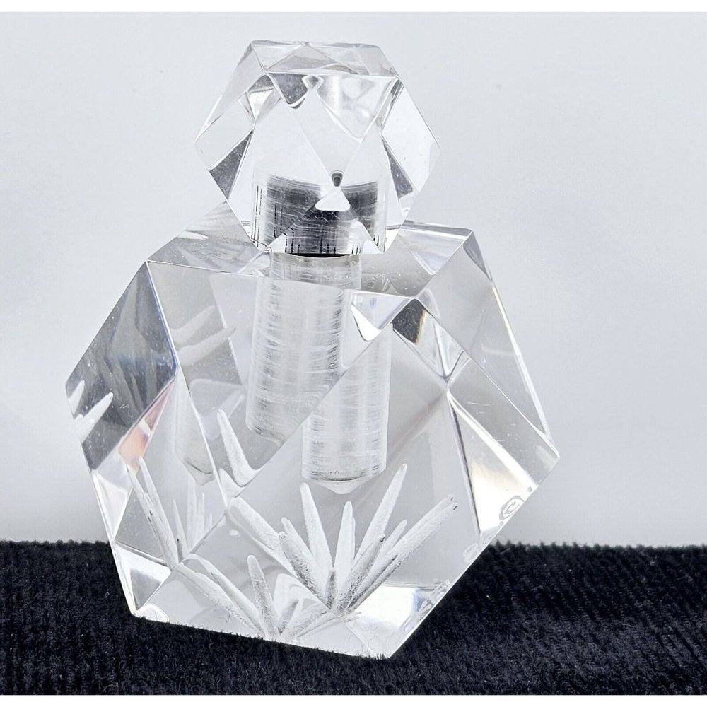 Vntage Modern Art Lucite Perfume Bottle signed Dekel '86 Studio artist handcraft - Picture 5 of 14